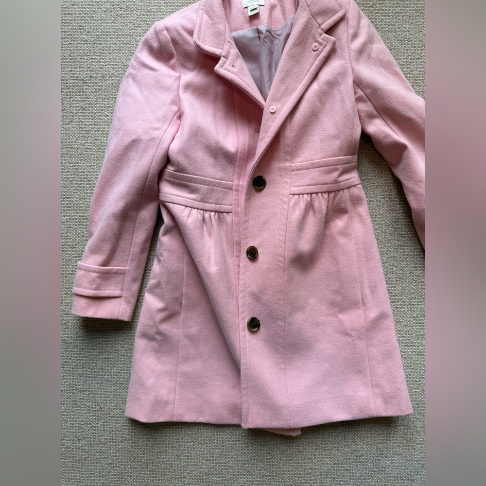 J Crew Pink Coat Wool Button Front Size 4 Petite - Picture 5 of 9